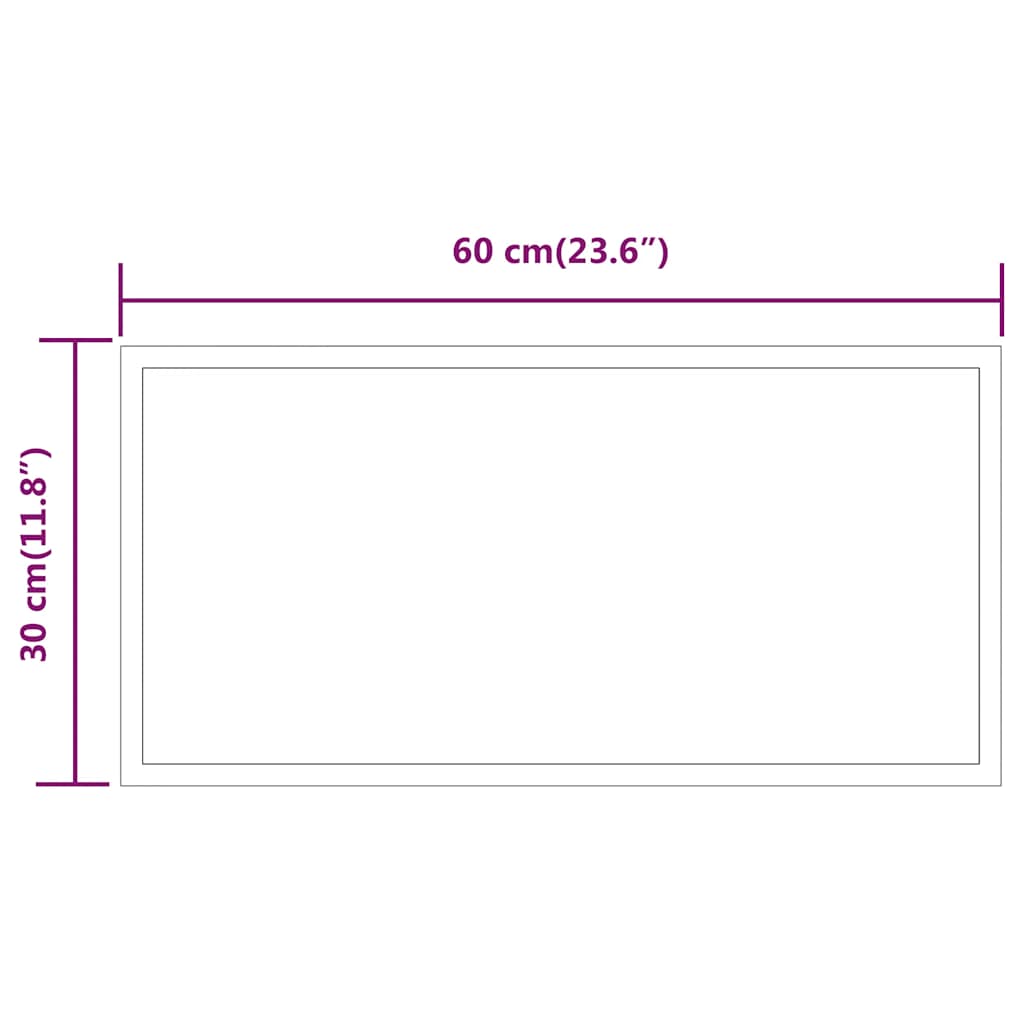 badeværelsesspejl med LED-lys 60x30 cm