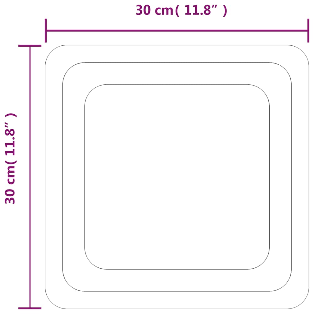 badeværelsesspejl med LED-lys 30x30 cm