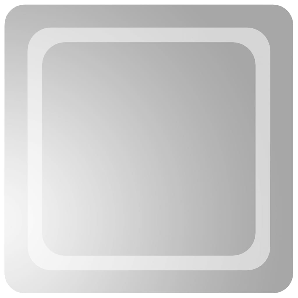 badeværelsesspejl med LED-lys 50x50 cm