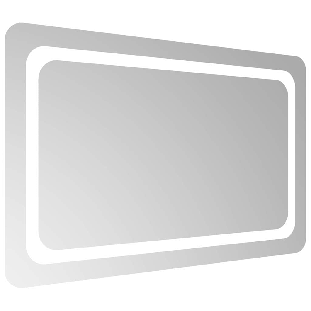 badeværelsesspejl med LED-lys 80x50 cm