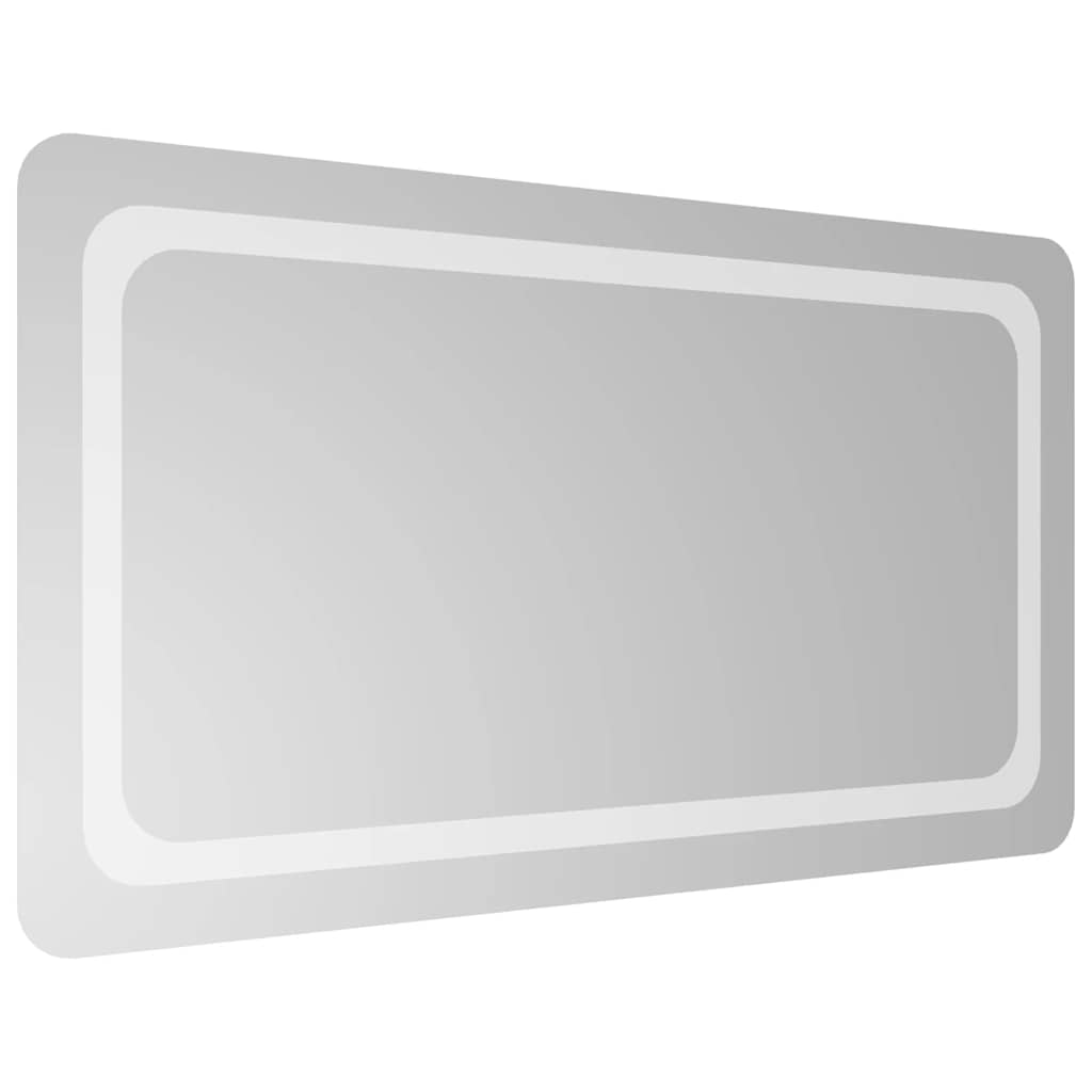 badeværelsesspejl med LED-lys 80x50 cm