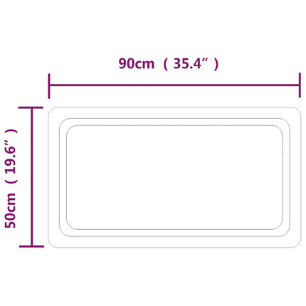 badeværelsesspejl med LED-lys 80x50 cm