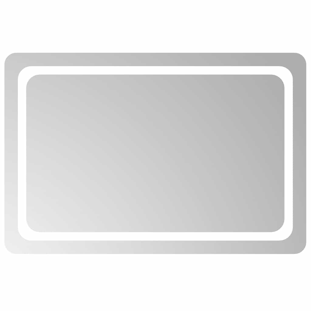 badeværelsesspejl med LED-lys 90x60 cm