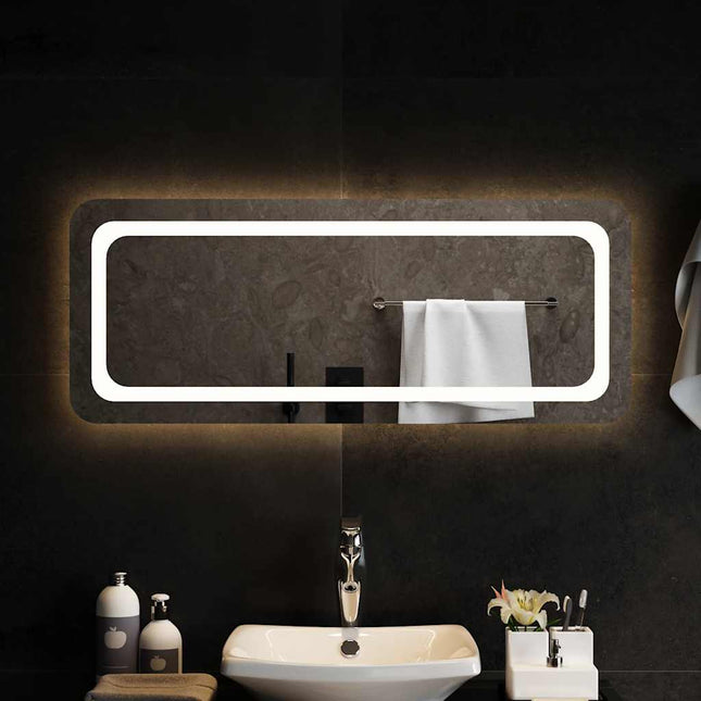 badeværelsesspejl med LED-lys 100x40 cm