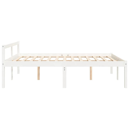 seniorseng 160x200 cm massivt fyrretræ hvid
