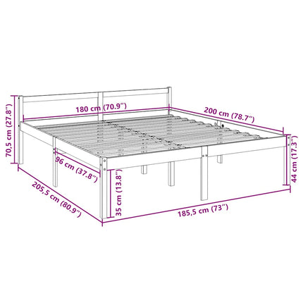 seniorseng 180x200 cm super kingsize massivt fyrretræ