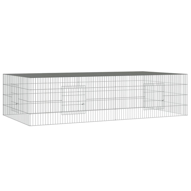 2-panels kaninbur 220x110x55 cm galvaniseret jern