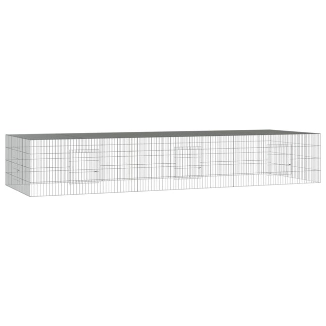 3-panels kaninbur 325x109x54 cm galvaniseret jern