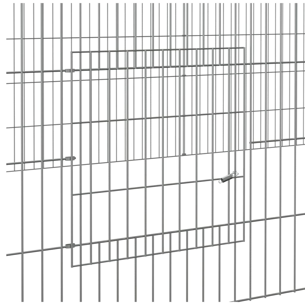 3-panels kaninbur 325x109x54 cm galvaniseret jern