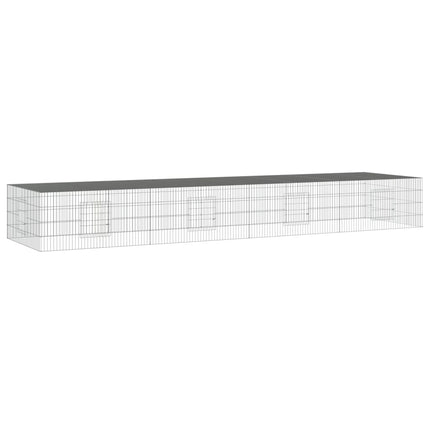 4-panels kaninbur 433x109x54 cm galvaniseret jern