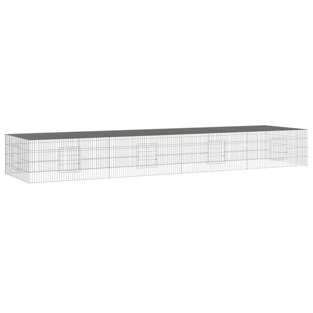 4-panels kaninbur 433x109x54 cm galvaniseret jern