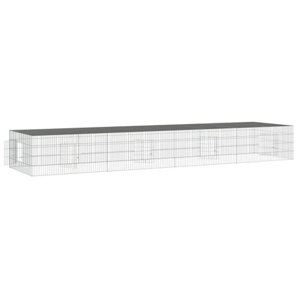 4-panels kaninbur 433x109x54 cm galvaniseret jern