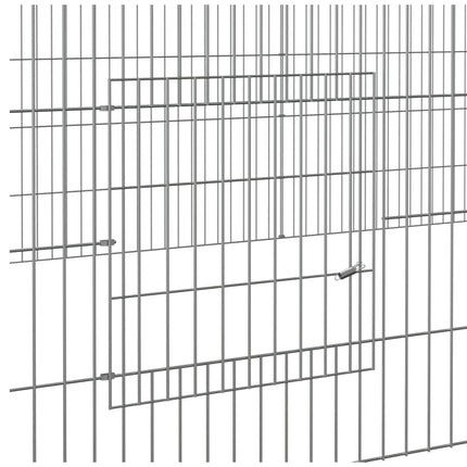 4-panels kaninbur 433x109x54 cm galvaniseret jern