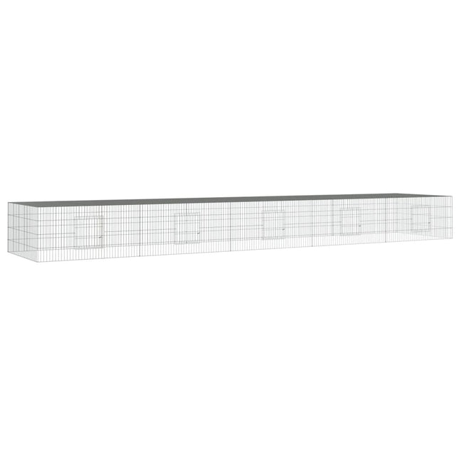 5-panels kaninbur 541x109x54 cm galvaniseret jern