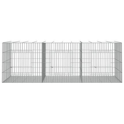 3-panels kaninbur 163x79x54 cm galvaniseret jern