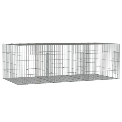 3-panels kaninbur 163x79x54 cm galvaniseret jern