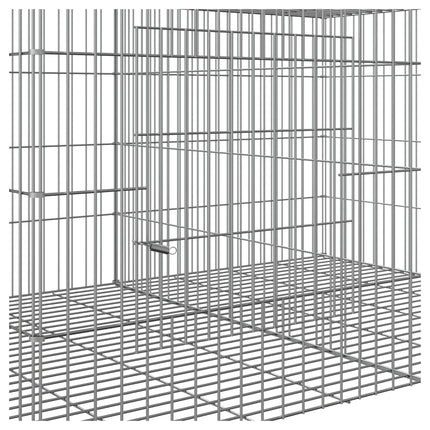 3-panels kaninbur 163x79x54 cm galvaniseret jern