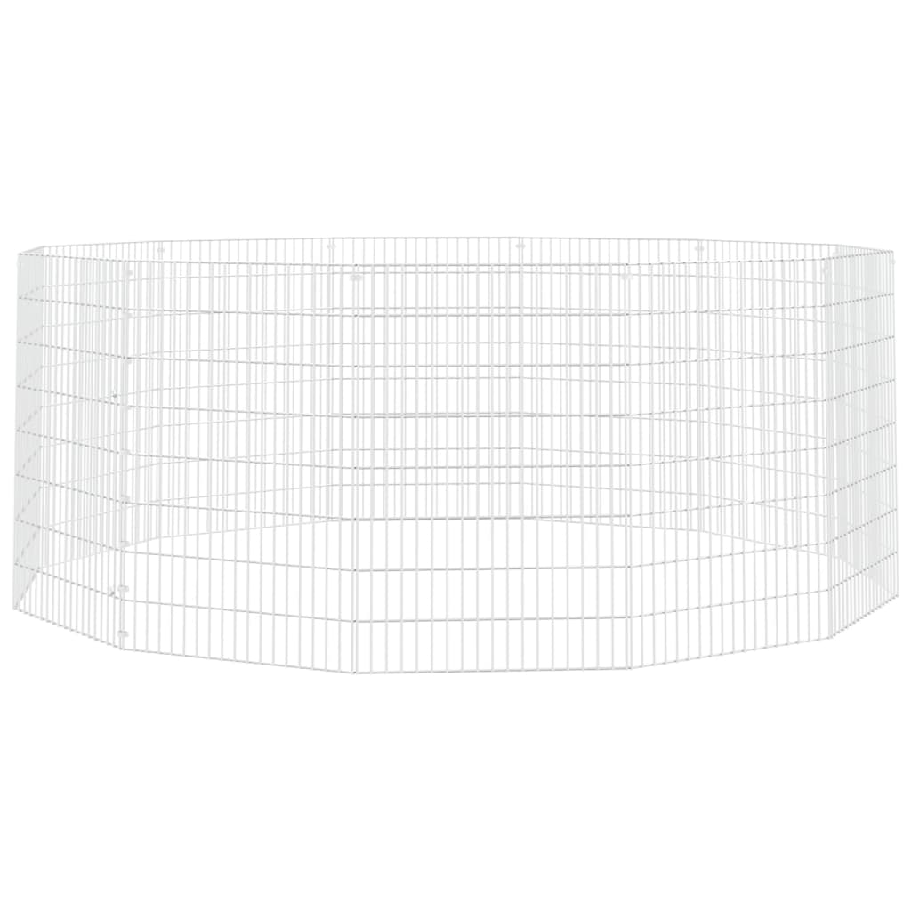 kæledyrsindhegning 54x80 cm 12 paneler galvaniseret jern