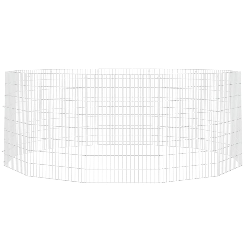 kæledyrsindhegning 54x80 cm 12 paneler galvaniseret jern