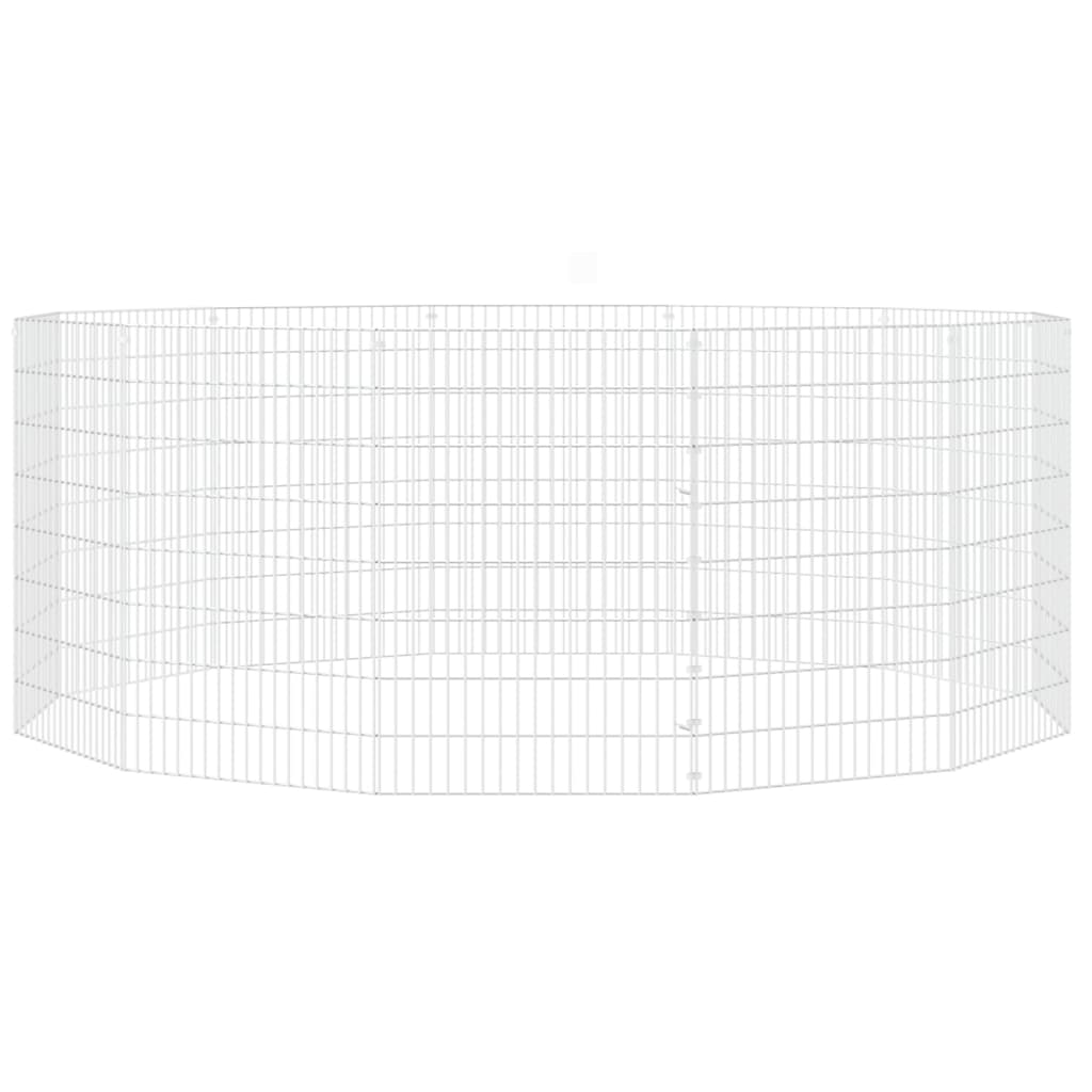 kæledyrsindhegning 54x80 cm 12 paneler galvaniseret jern