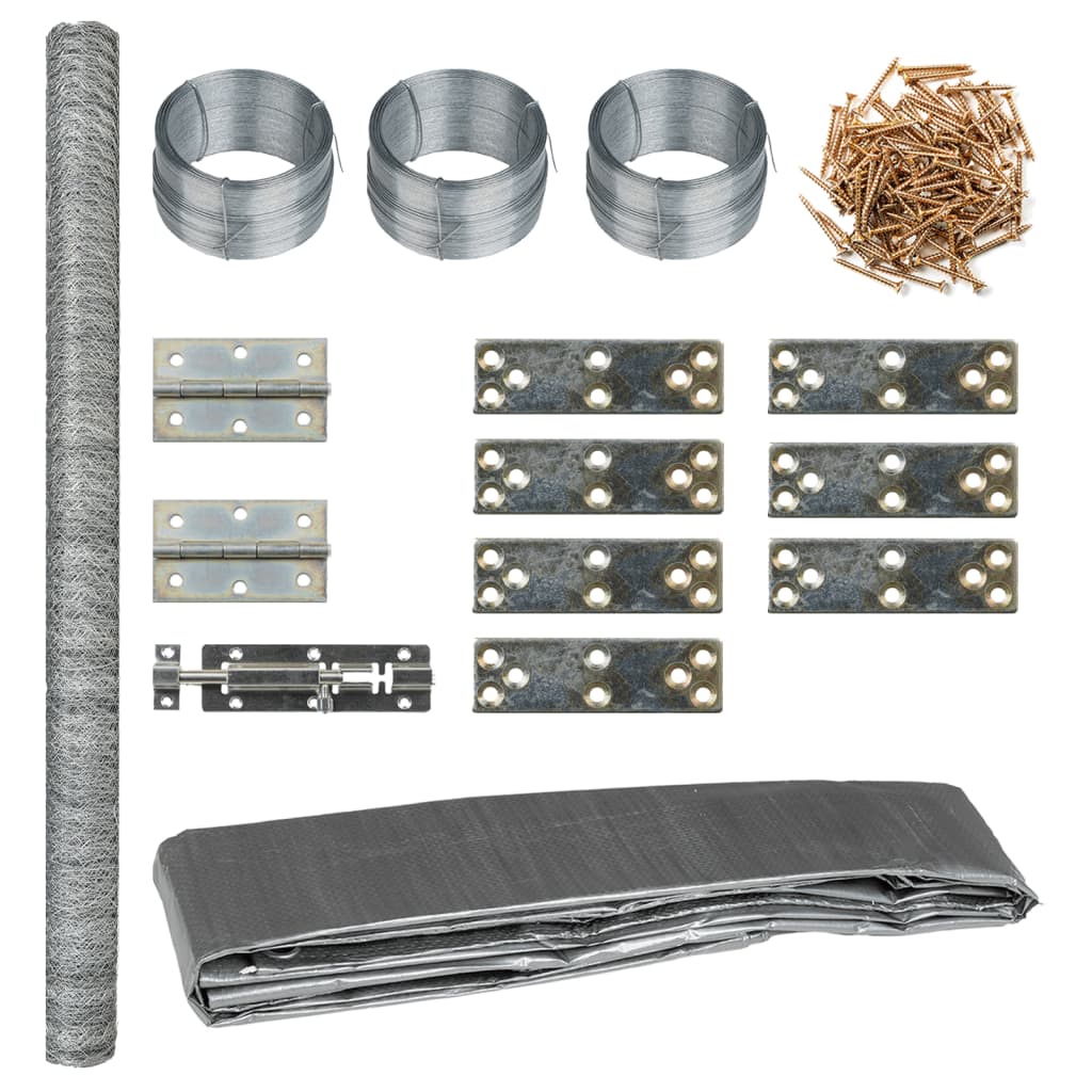 hønsebur 268x100x190 cm metal