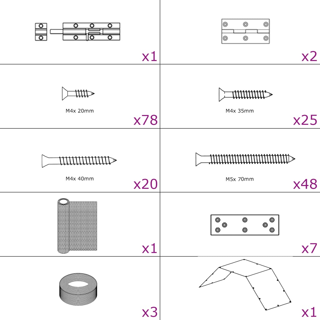 hønsebur 268x100x190 cm metal