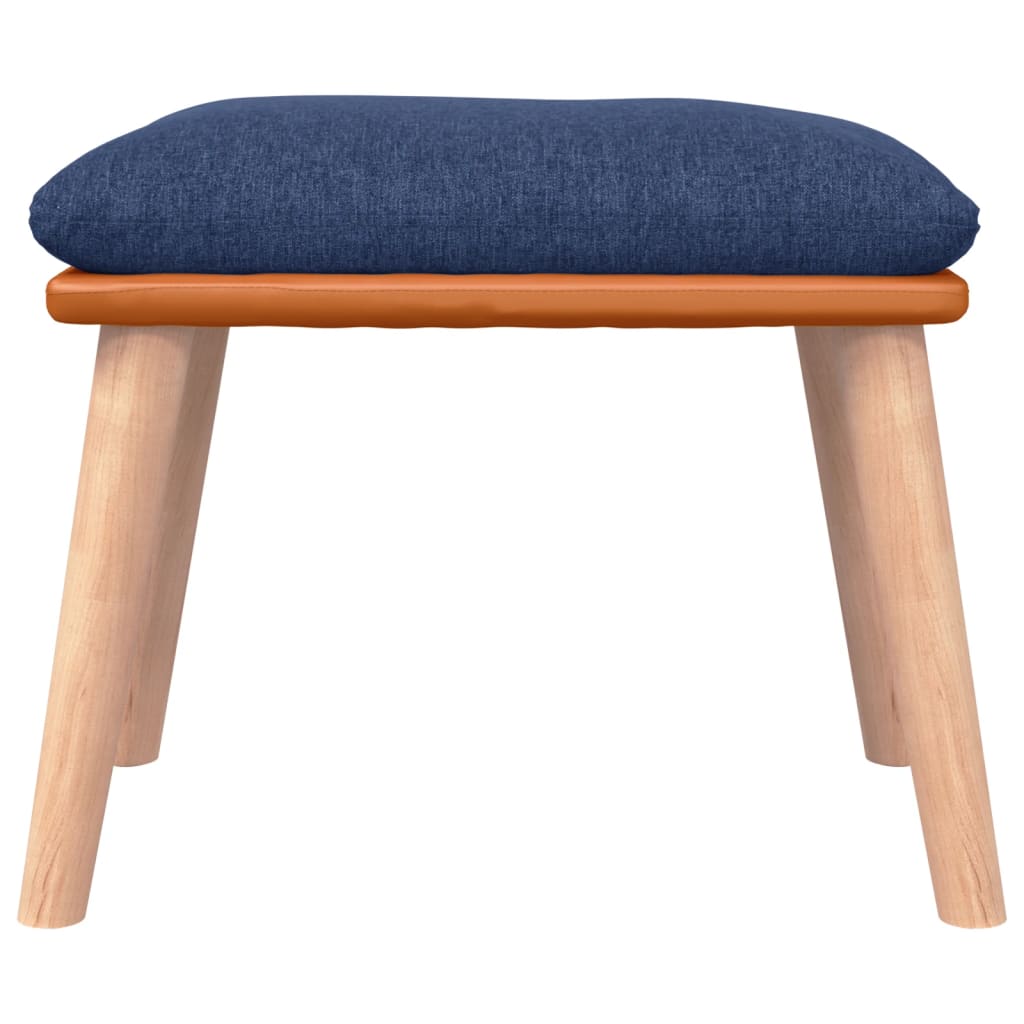 gyngestol med fodskammel stof blå