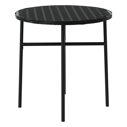 spisebordssæt til haven 3 dele polyrattan sort