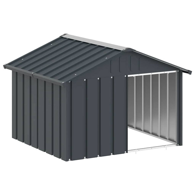 hundehus 116,5x103x81,5 cm galvaniseret stål antracitgrå