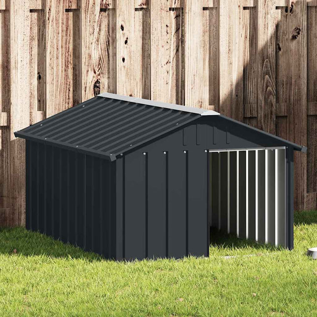 hundehus 116,5x153x81,5 cm galvaniseret stål antracitgrå
