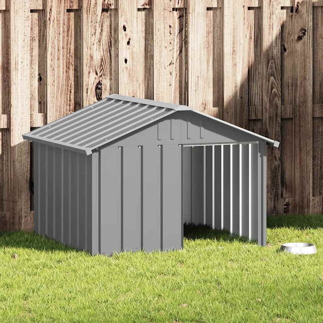 hundehus 116,5x103x81,5 cm galvaniseret stål grå