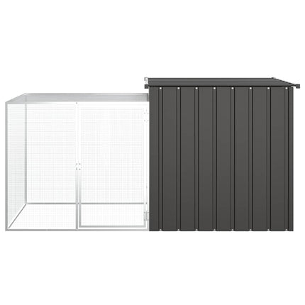 hønsehus 200x91x100 cm galvaniseret stål antracitgrå