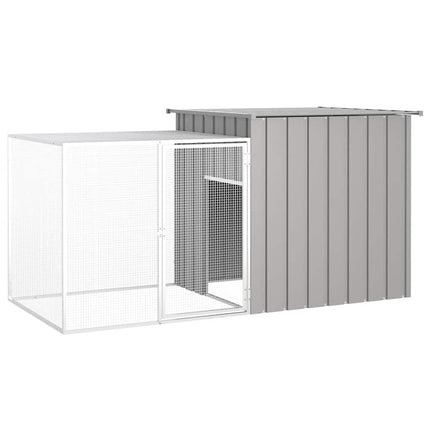 hønsehus 200x91x100 cm galvaniseret stål grå