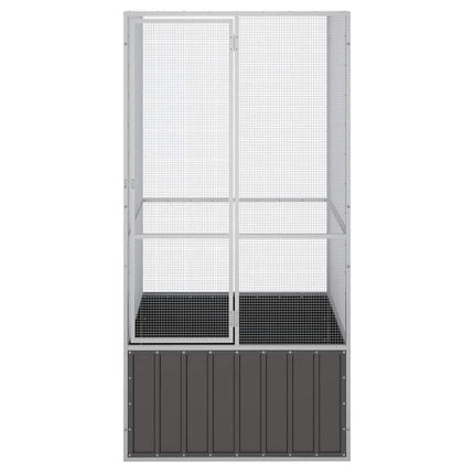 fuglebur 111x107x211,5 cm galvaniseret stål antracitgrå