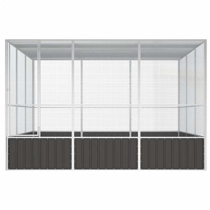 fuglebur 302,5x324,5x211,5 cm galvaniseret stål antracitgrå