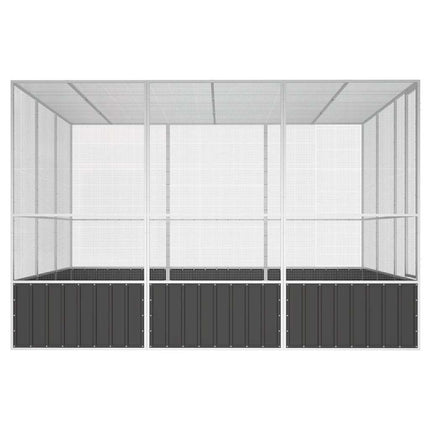 fuglebur 302,5x324,5x211,5 cm galvaniseret stål antracitgrå