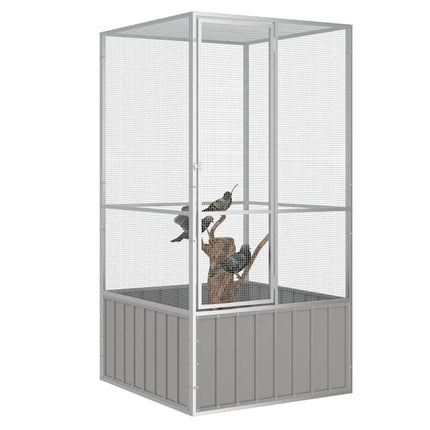 fuglebur 111x107x211,5 cm galvaniseret stål grå
