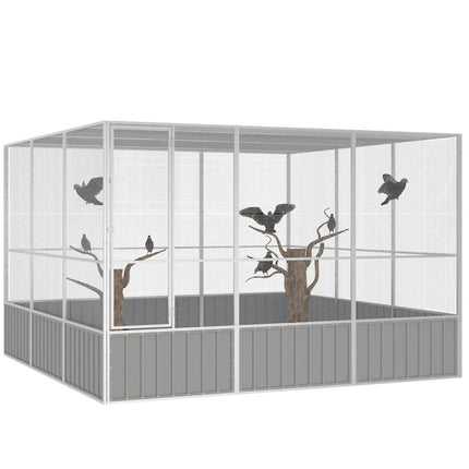 fuglebur 302,5x324,5x211,5 cm galvaniseret stål grå