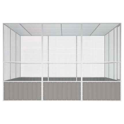 fuglebur 302,5x324,5x211,5 cm galvaniseret stål grå