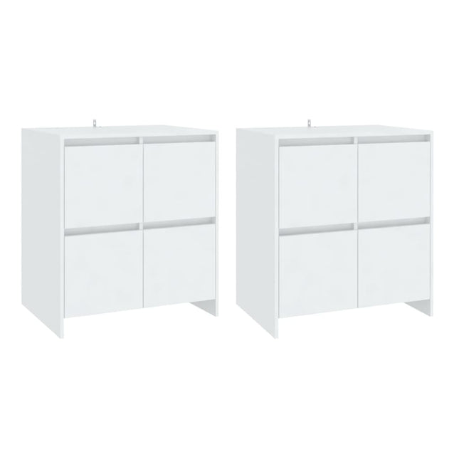 skænke 2 stk. 70x41x75 cm konstrueret træ hvid