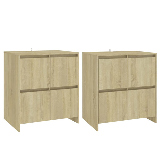 skænke 2 stk. 70x41x75 cm konstrueret træ sonoma-eg