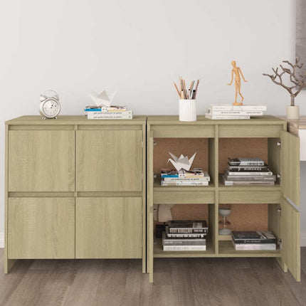 skænke 2 stk. 70x41x75 cm konstrueret træ sonoma-eg