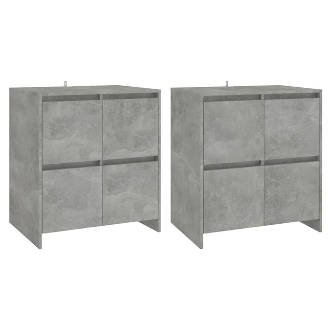 skænke 2 stk. 70x41x75 cm konstrueret træ betongrå
