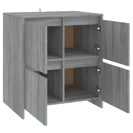 skænke 2 stk. 70x41x75 cm konstrueret træ grå sonoma-eg