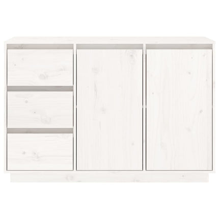 skænk 111x34x75 cm massivt fyrretræ hvid