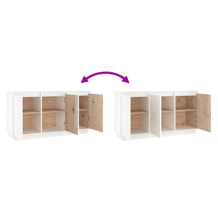 skænk 111x34x60 cm massivt fyrretræ hvid