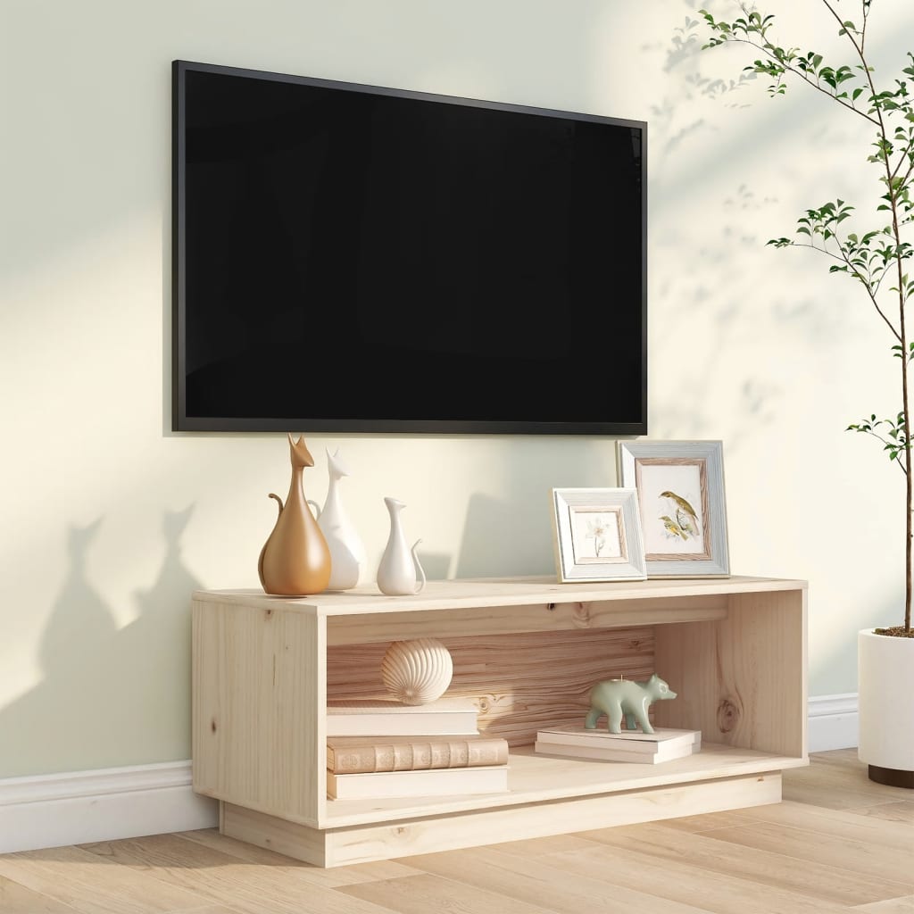 tv-bord 90x35x35 cm massivt fyrretræ