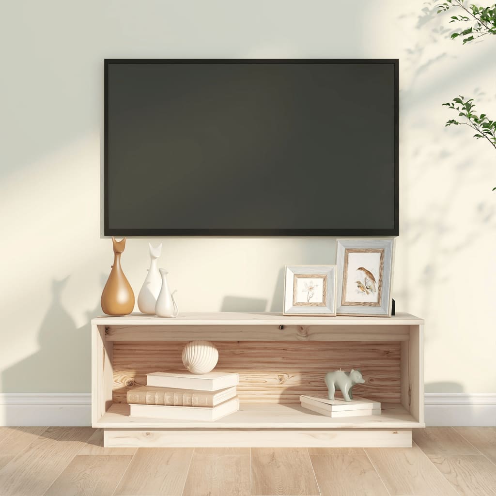 tv-bord 90x35x35 cm massivt fyrretræ