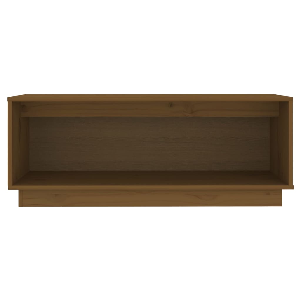 tv-bord 90x35x35 cm massivt fyrretræ gyldenbrun