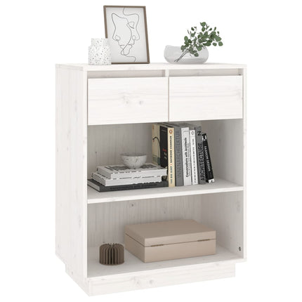 konsolskab 60x34x75 cm massivt fyrretræ hvid